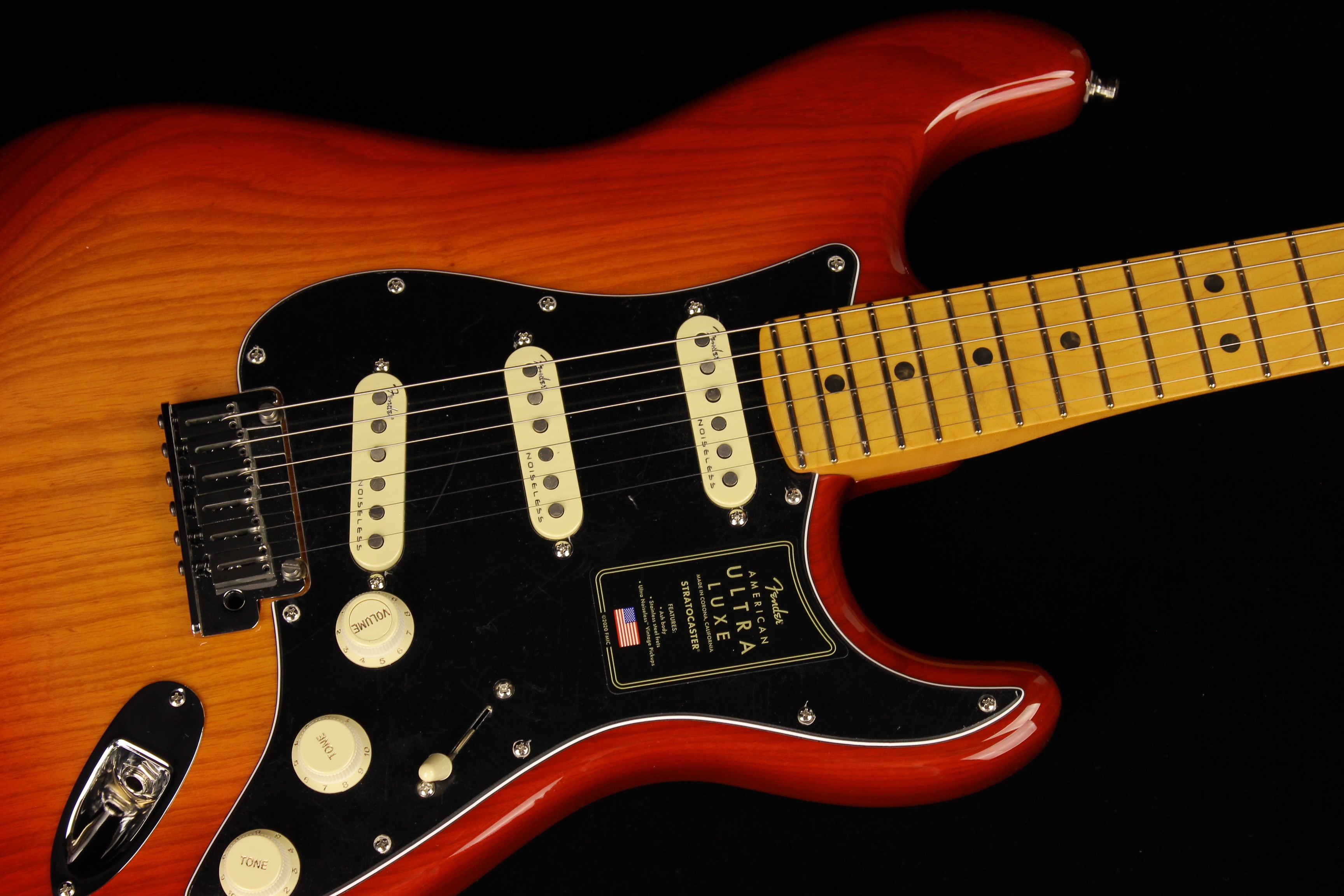Fender American Ultra Luxe Stratocaster Plasma Red Burst (SN: US22048946) |  Gino Guitars