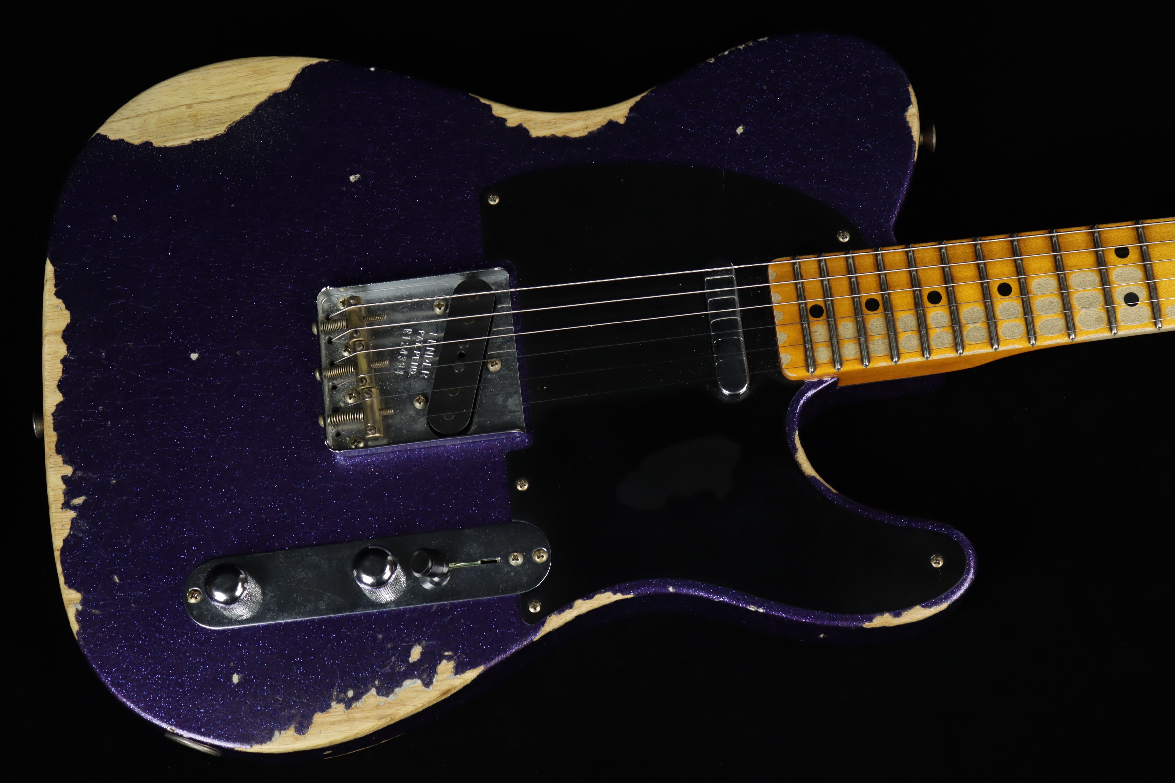 Fender Custom 1952 Telecaster Heavy Relic Purple Sparkle SN R124394 Gino Guitars