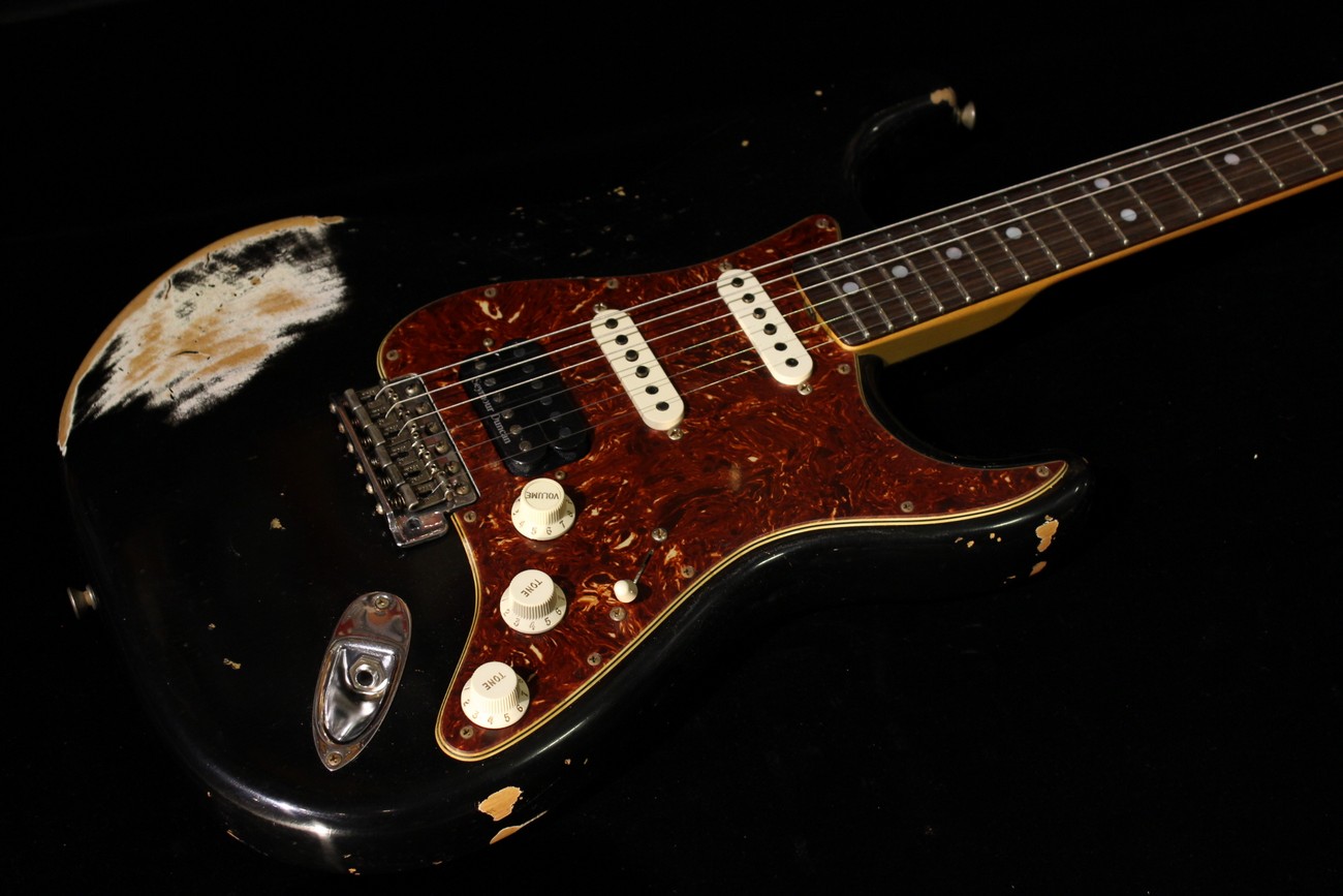 Fender Custom 1965 Stratocaster Relic HSS Black (SN R68355) Gino Guitars