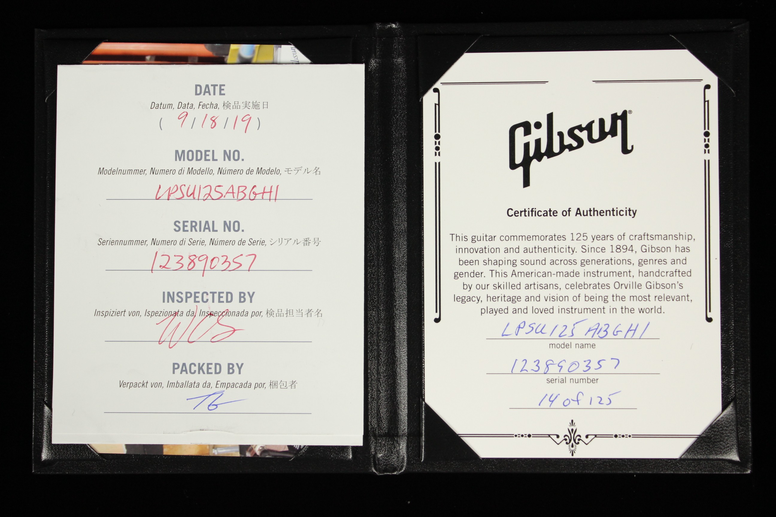 Gibson 125th Anniversary Les Paul Supreme Autumn Burst (SN: 123890357) |  Gino Guitars