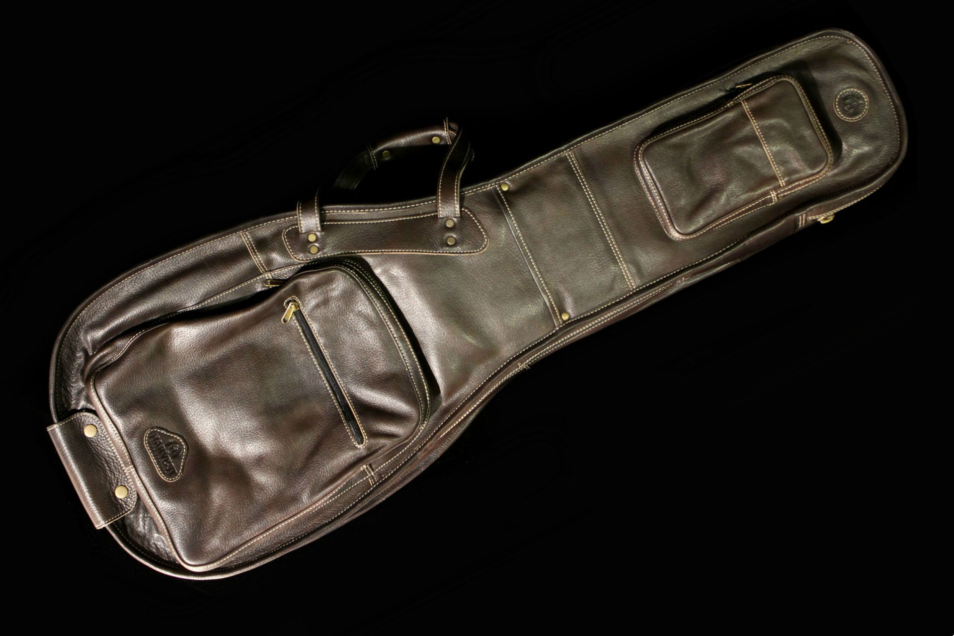 Harvest Leather for Gibson® Les Paul® Guitar Bag Dark Brown Gino