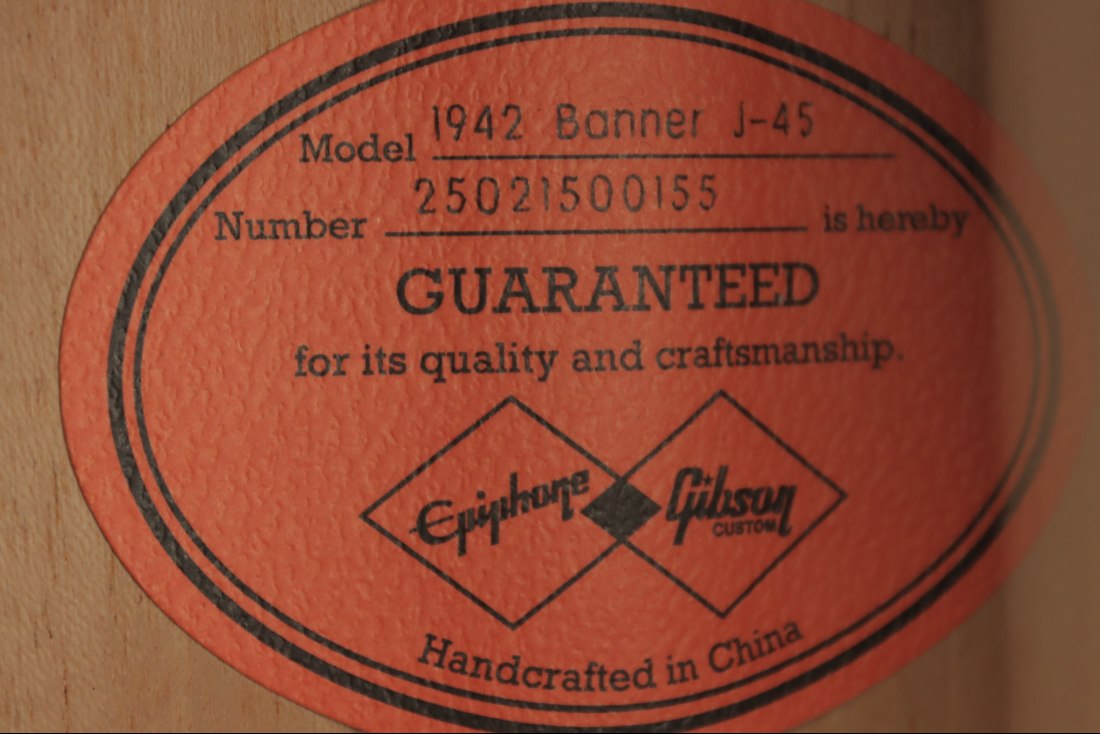 Epiphone 1942 Banner J-45 Reissue