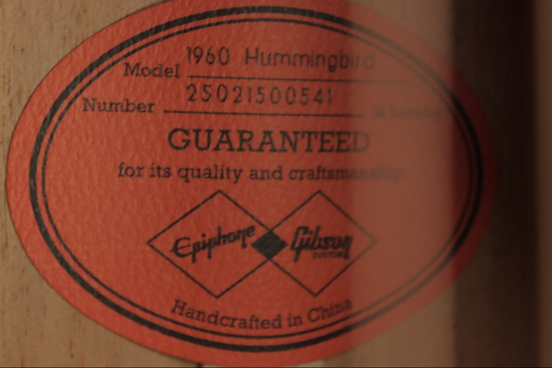 Epiphone 1960 Hummingbird Reissue
