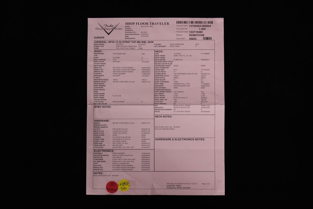 Fender Custom 1955 Stratocaster Time Capsule - WB