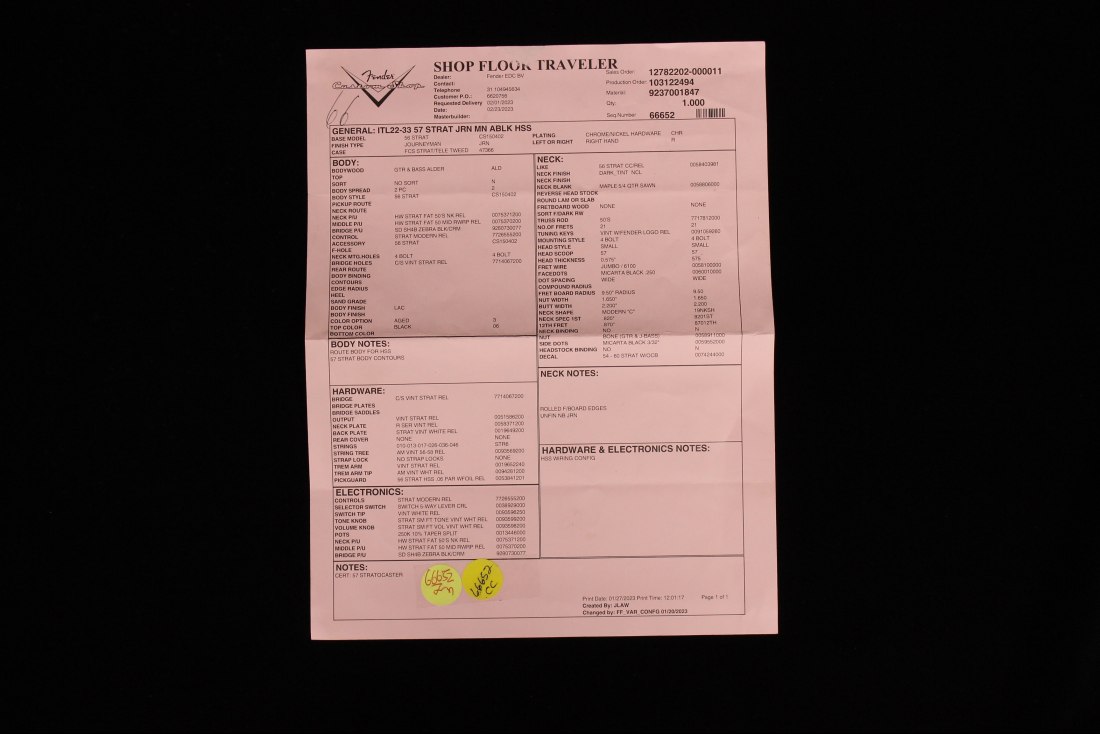 Fender Custom 1957 Stratocaster HSS Journeyman Relic - ABLK