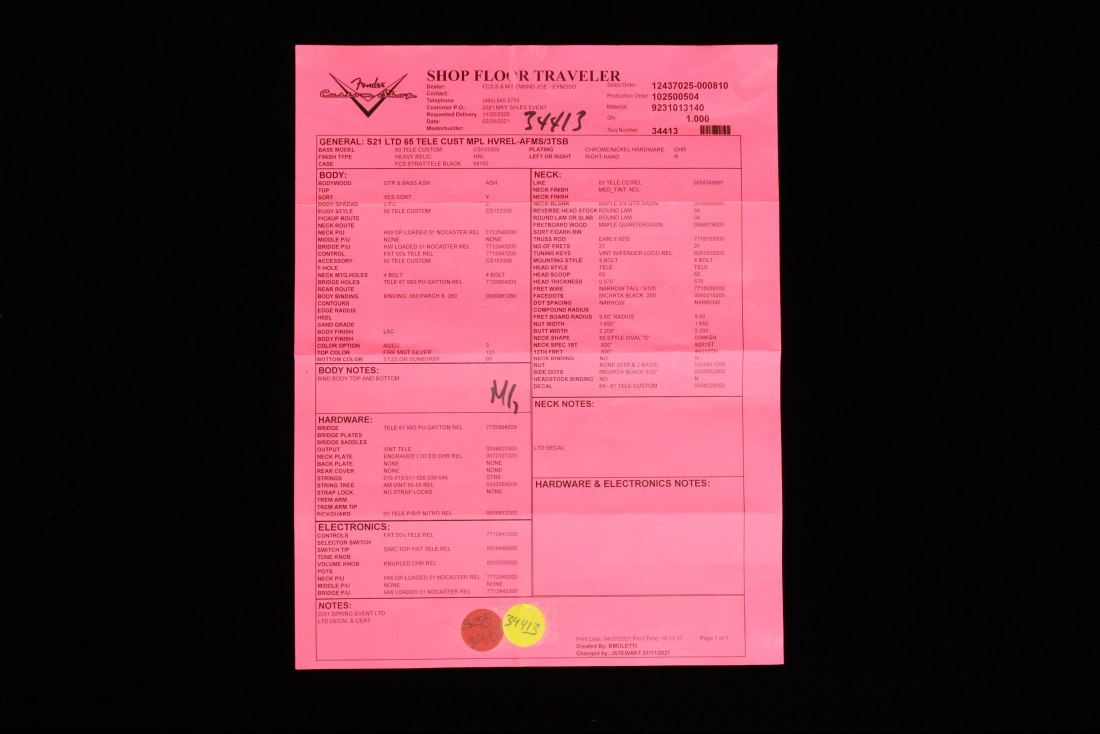 Fender Custom Limited 1965 Telecaster Custom Heavy Relic - AFMo3CS