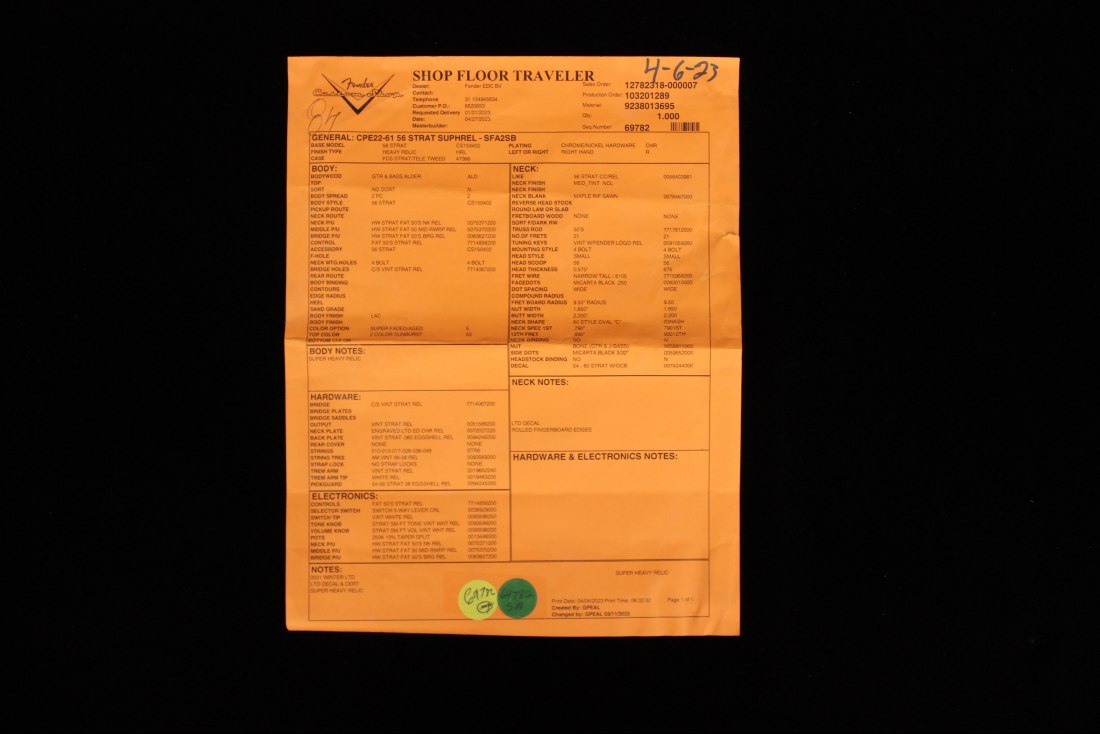 Fender Custom Limited Edition 1956 Stratocaster Super Heavy Relic - SFA2CS