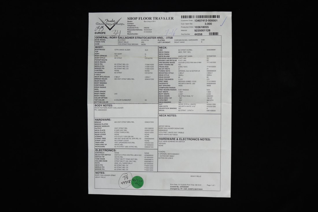 Fender Custom Rory Gallagher Signature Stratocaster