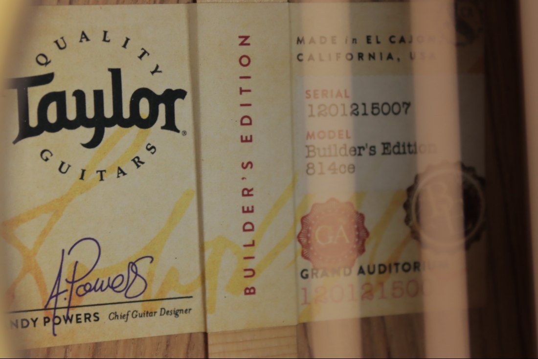 Taylor Builder's Edition 814ce Honduran Rosewood / Adirondack