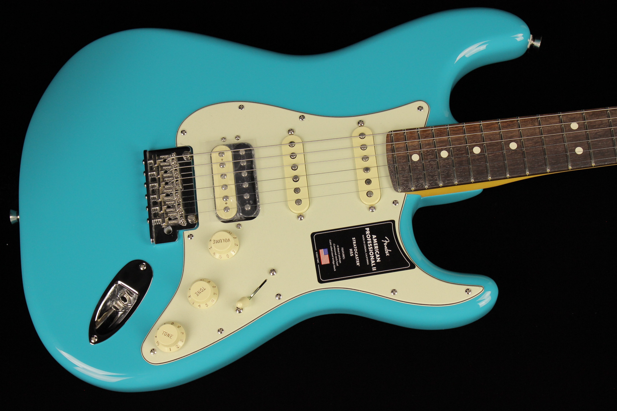 Fender American Professional II Stratocaster HSS Miami Blu (SN: US21034566)  | Gino Guitars
