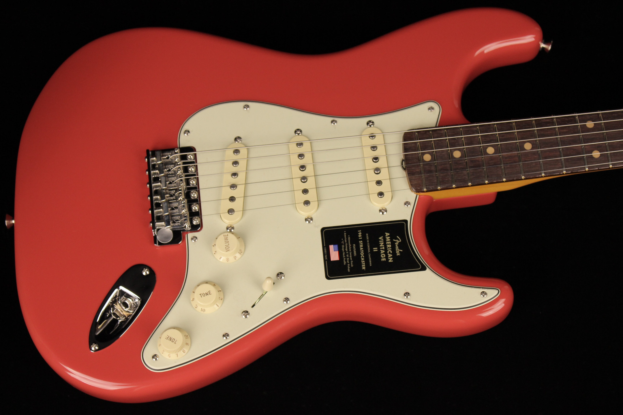 Fender American Vintage II 1961 Stratocaster Fiesta Red SN V2318607 Gino Guitars