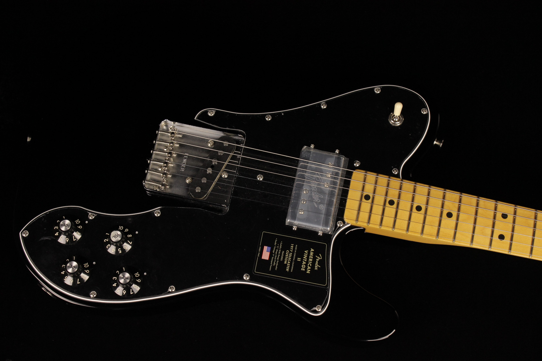 Fender American Vintage II 1977 Telecaster Custom Black (SN: VS221842) |  Gino Guitars