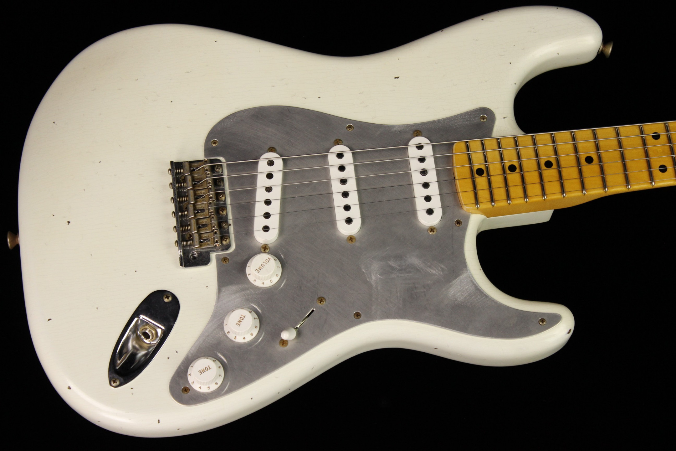 Fender Custom 1958 Stratocaster Journeyman Relic Aged Olympic White (SN:  CZ548757) | Gino Guitars