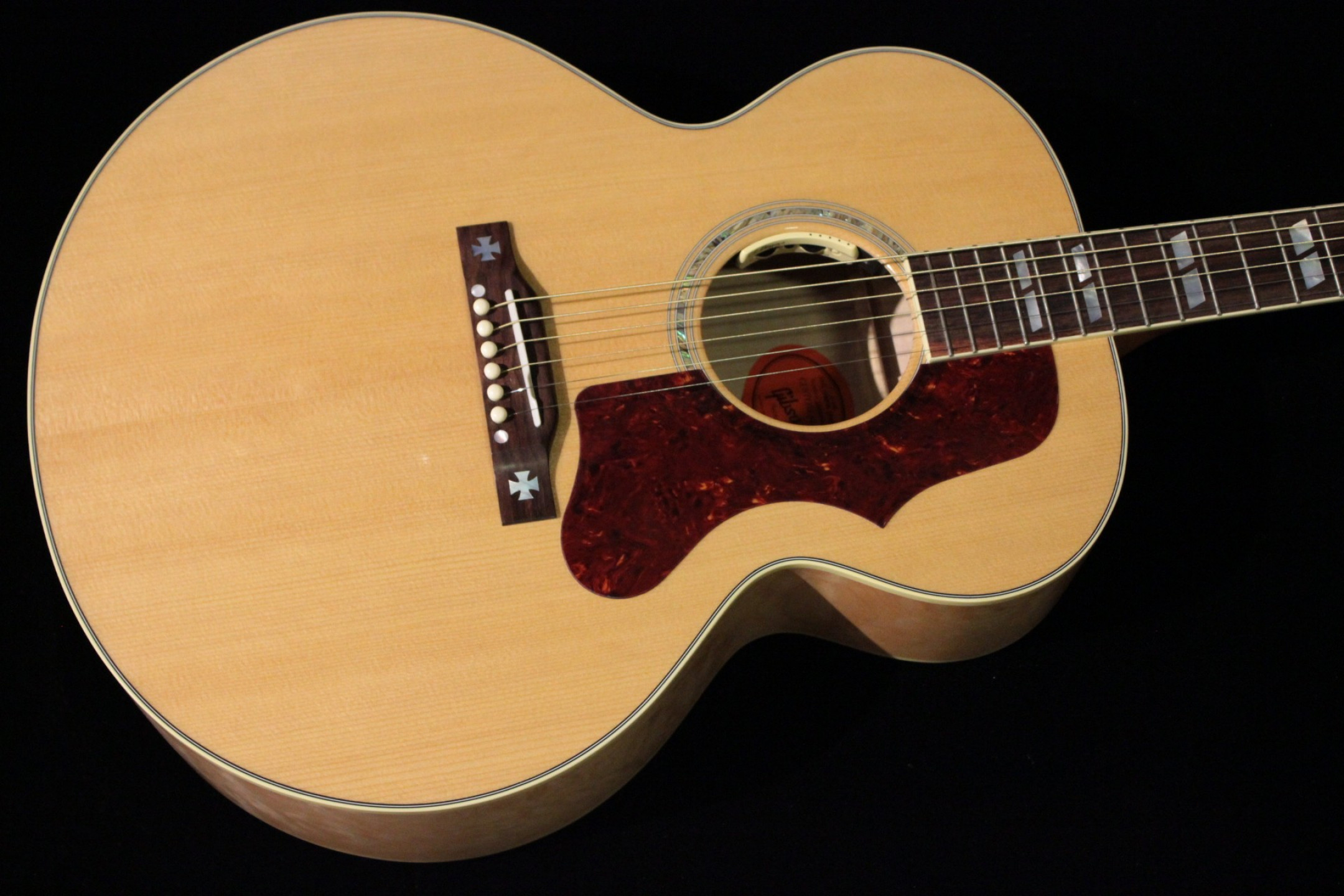 Gibson J-185 Custom Quilt Antique Natural (SN: 11335046