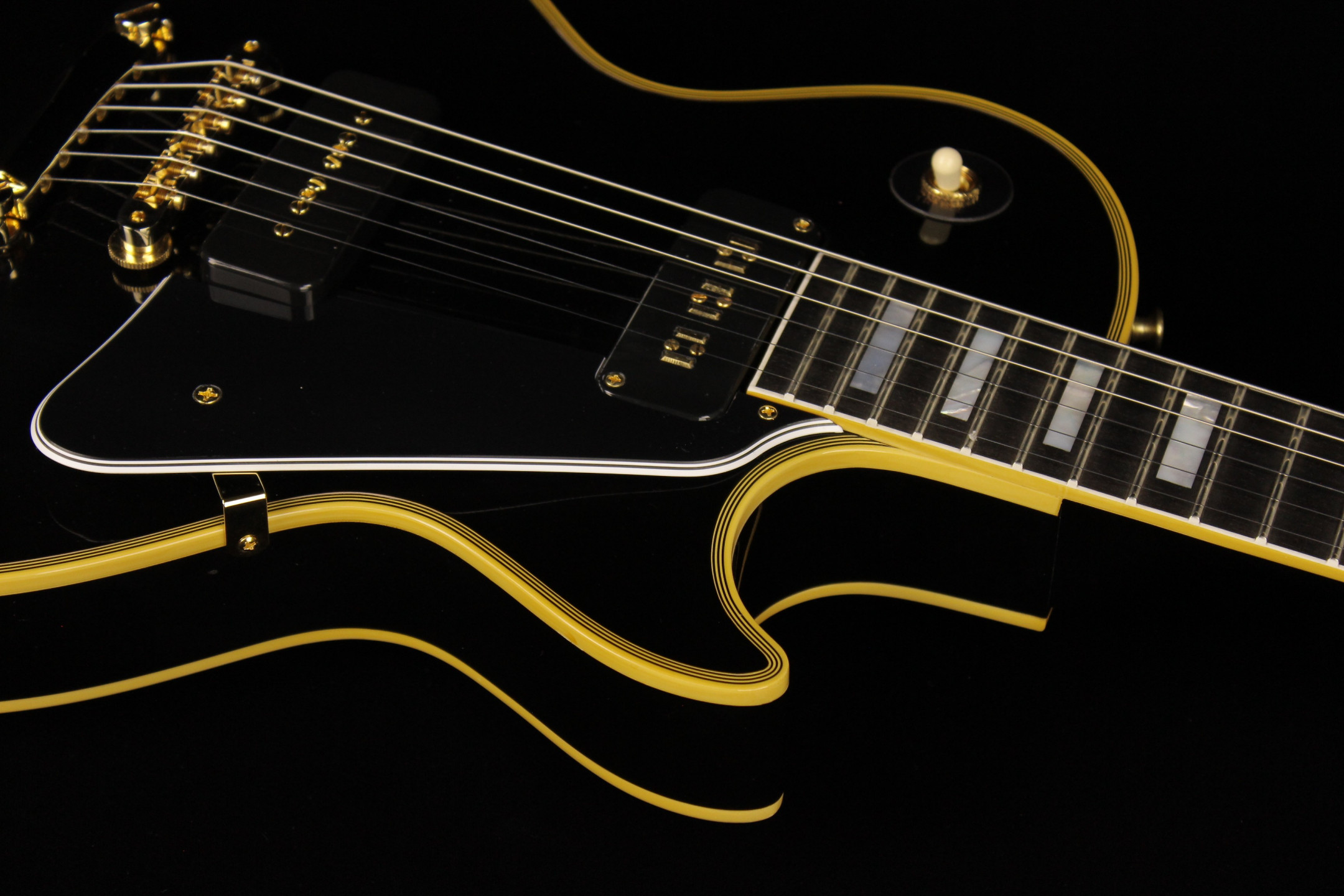 ギター Gibson Custom Shop 1954 Les Paul Custom Gibson Custom 1954 Les Paul Custom Staple Pickup Reissue