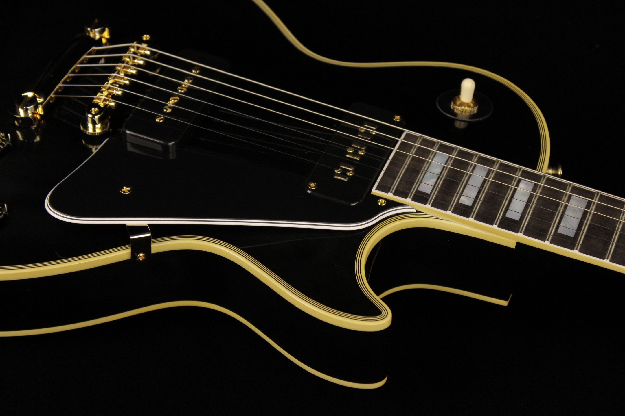 Gibson Custom 1954 Les Paul Custom Staple Pickup Reissue VOS Ebony SN 44080 Gino Guitars