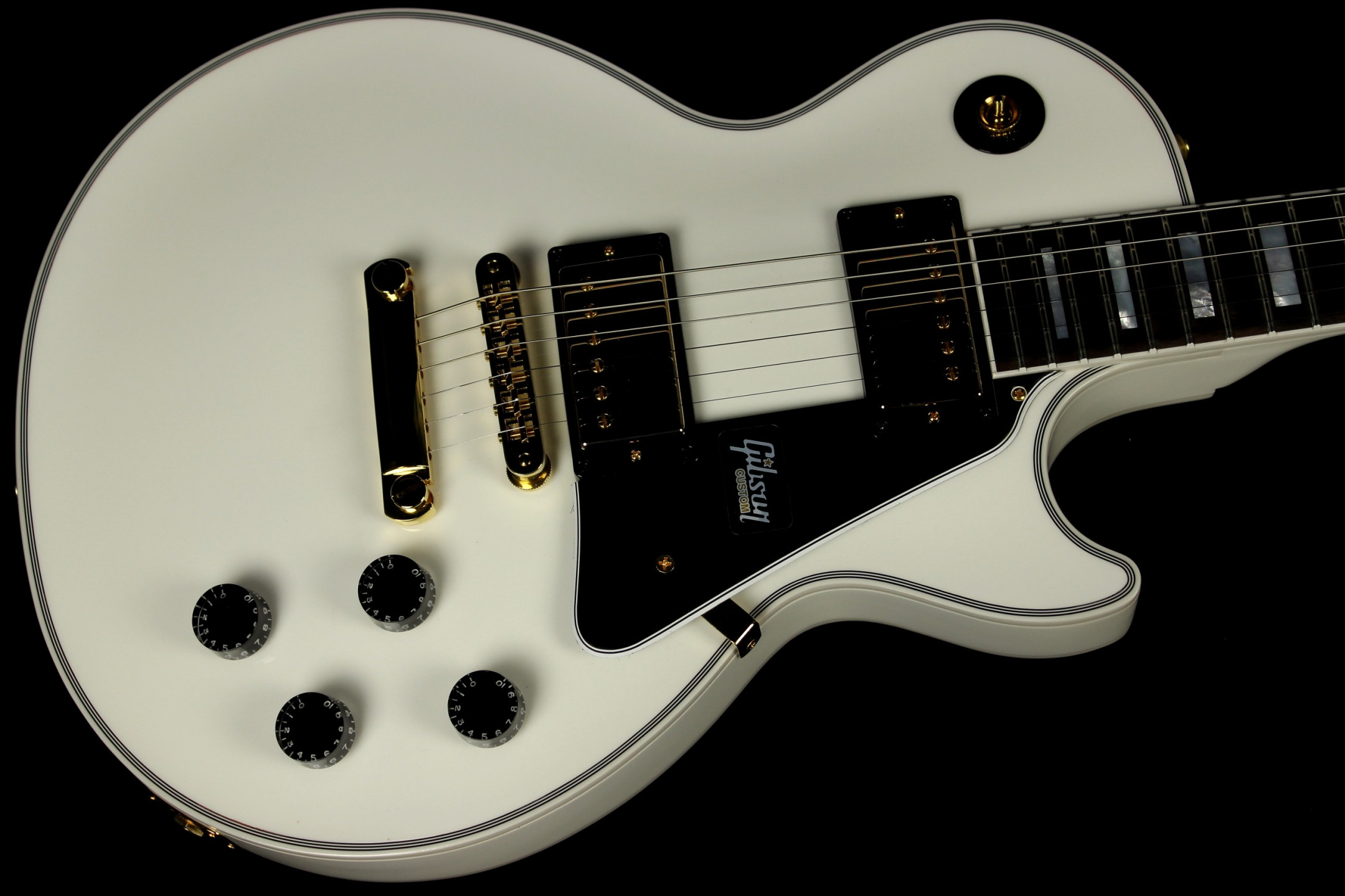 Gibson Custom Les Paul Custom w Ebony Fingerboard Gloss Alpine White SN CS901592 Gino Guitars