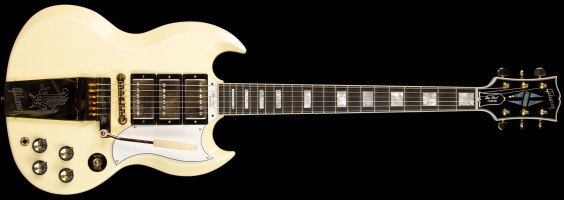 Gibson Custom 1963 Les Paul SG Custom Reissue with Maestro Vibrola Classic  White (SN: 001021) | Gino Guitars