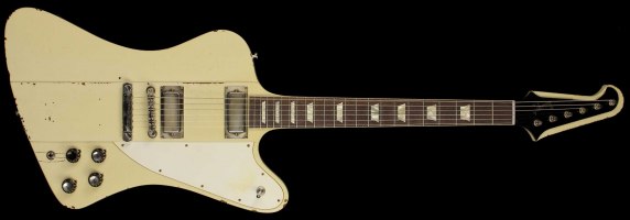 Gibson Custom Johnny Winter 1964 Firebird V Polaris White SN JWFB047 Gino Guitars
